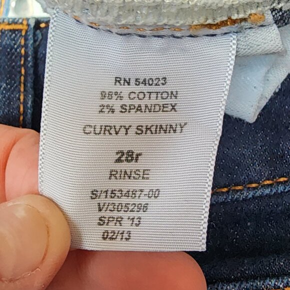 GAP Curvy Skinny Medium Wash Faded Jeans Size 28R - Picture 6 of 15